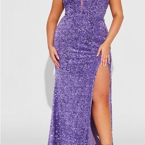 Elegant Purple Sequin Dress